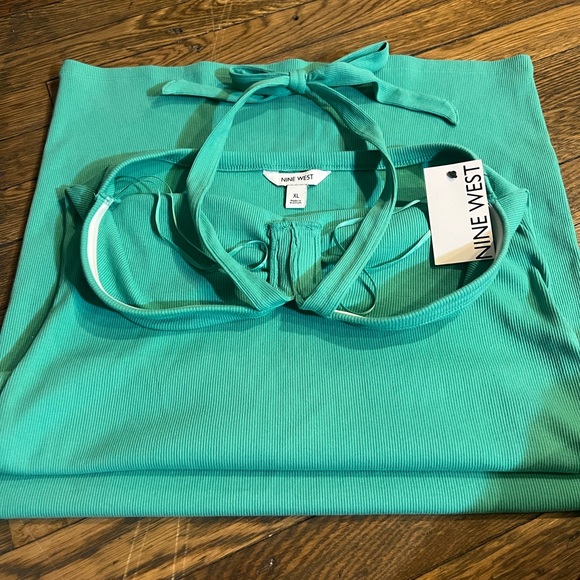 Nine West Dresses & Skirts - Nine West Teal Ribbed Cotton Dress